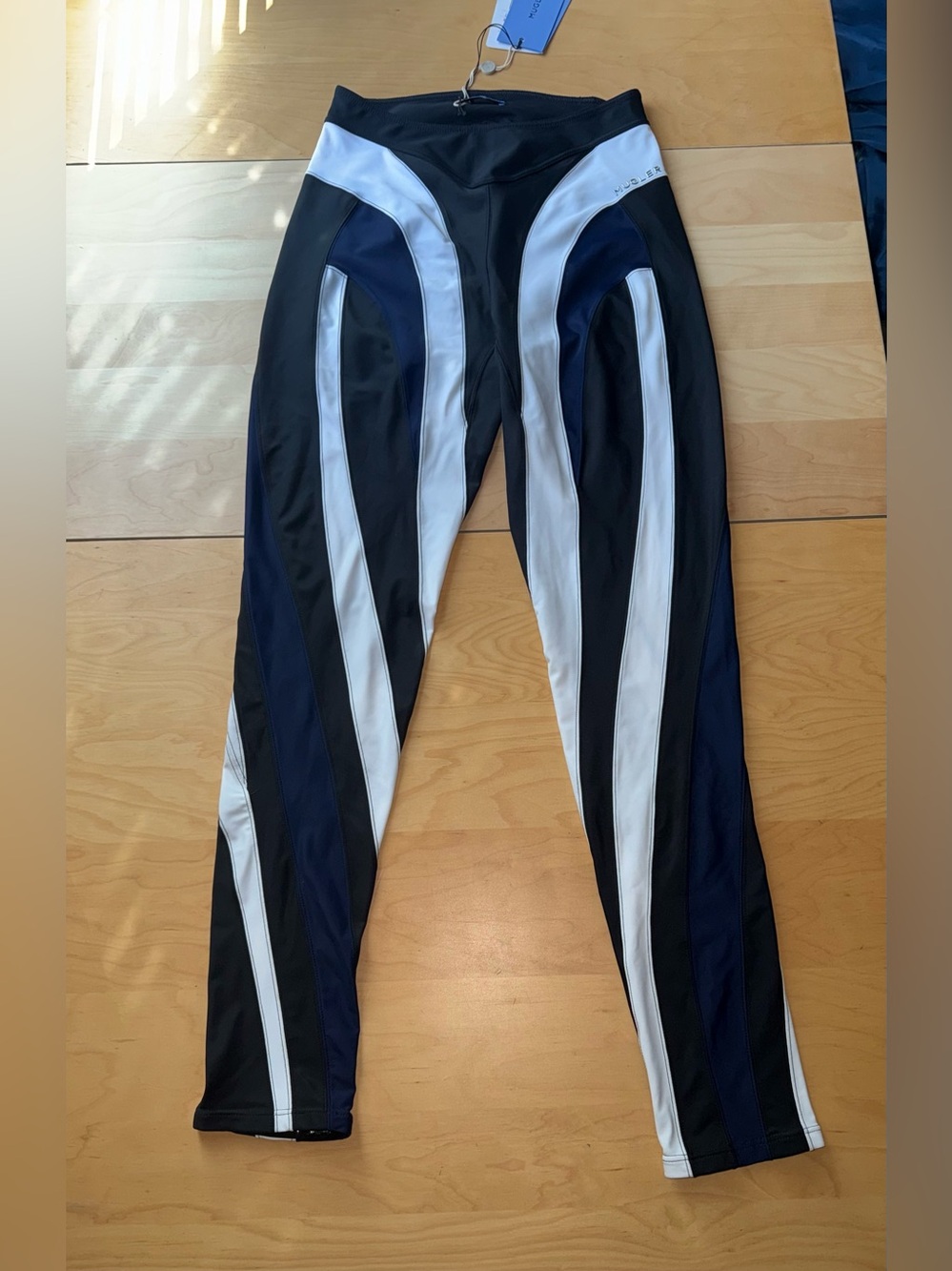 Mugler Spiral Leggings - Black White & Navy Brand new with Tags size 42 - Picture 5 of 16